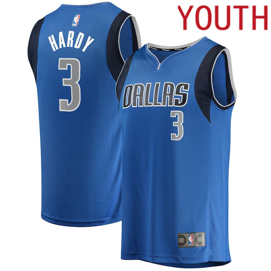 Youth Dallas Mavericks #3 Jaden Hardy Fanatics Branded Blue Fast Break Player NBA Jersey